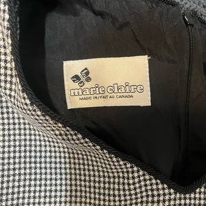 Small vintage houndstooth black and white plaid dress